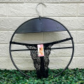 Tanga Colaless Ajustable De Encaje Negro Talla S-M