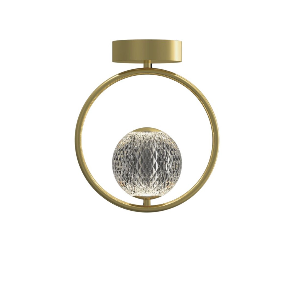 Aplique de techo led diseño anillo y bocha facetada 