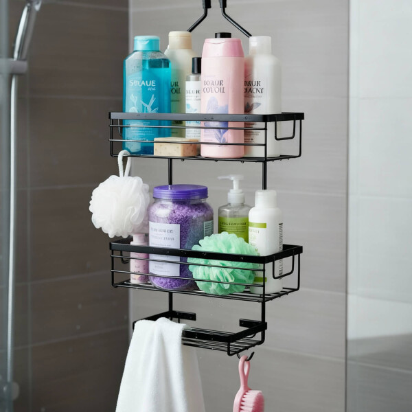 Organizador De Ducha Colgante 3 Niveles Jabonera Baño Acero Imback Color Negro Organizador De Ducha Colgante 3 Niveles Jabonera Baño Acero Imback Color Negro