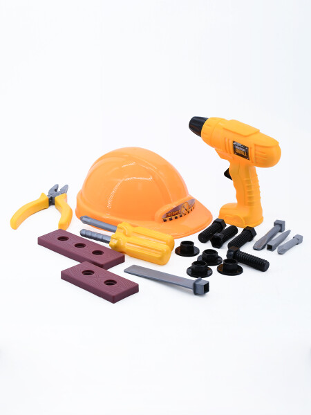 TALADRO CON HERRAMIENTAS AMARILLO
