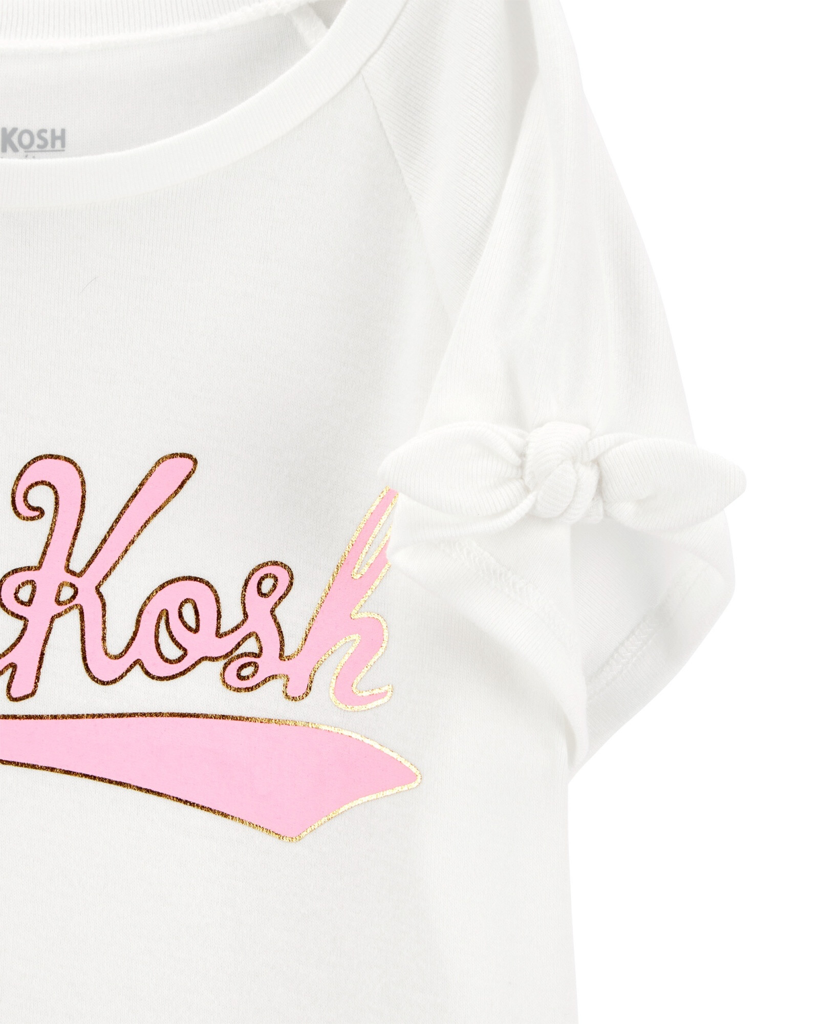 Remera de algodón, con lazos y logo Sin color