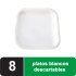 Platos descartables cuadrados 8 pcs Platos Descartables Cuadrados 8 Pcs