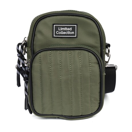 Bolso Compacto Capitoneado con Doble Bolsillo Canva Ideal Celular Verde
