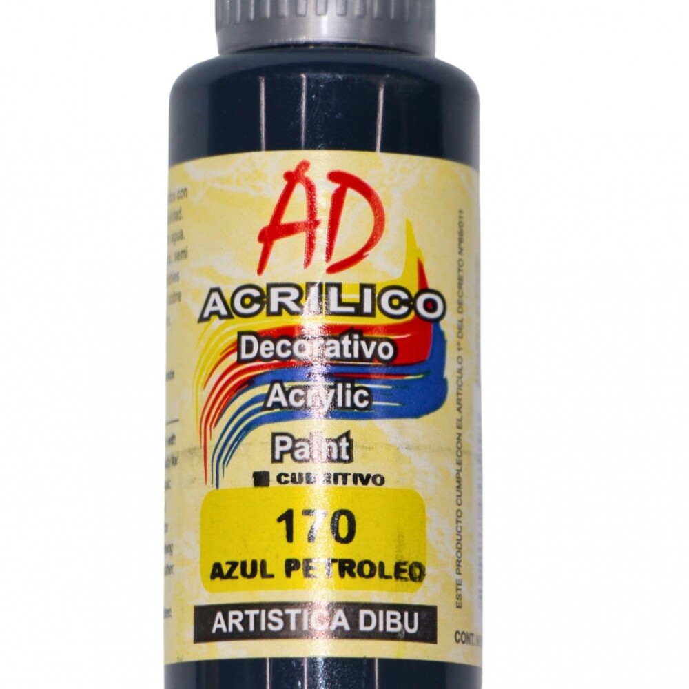 PINTURA ACRILICA ARTISTICA DIBU 60 ML. DIFERENTES COLORES COLOR AZUL PETROLEO 170