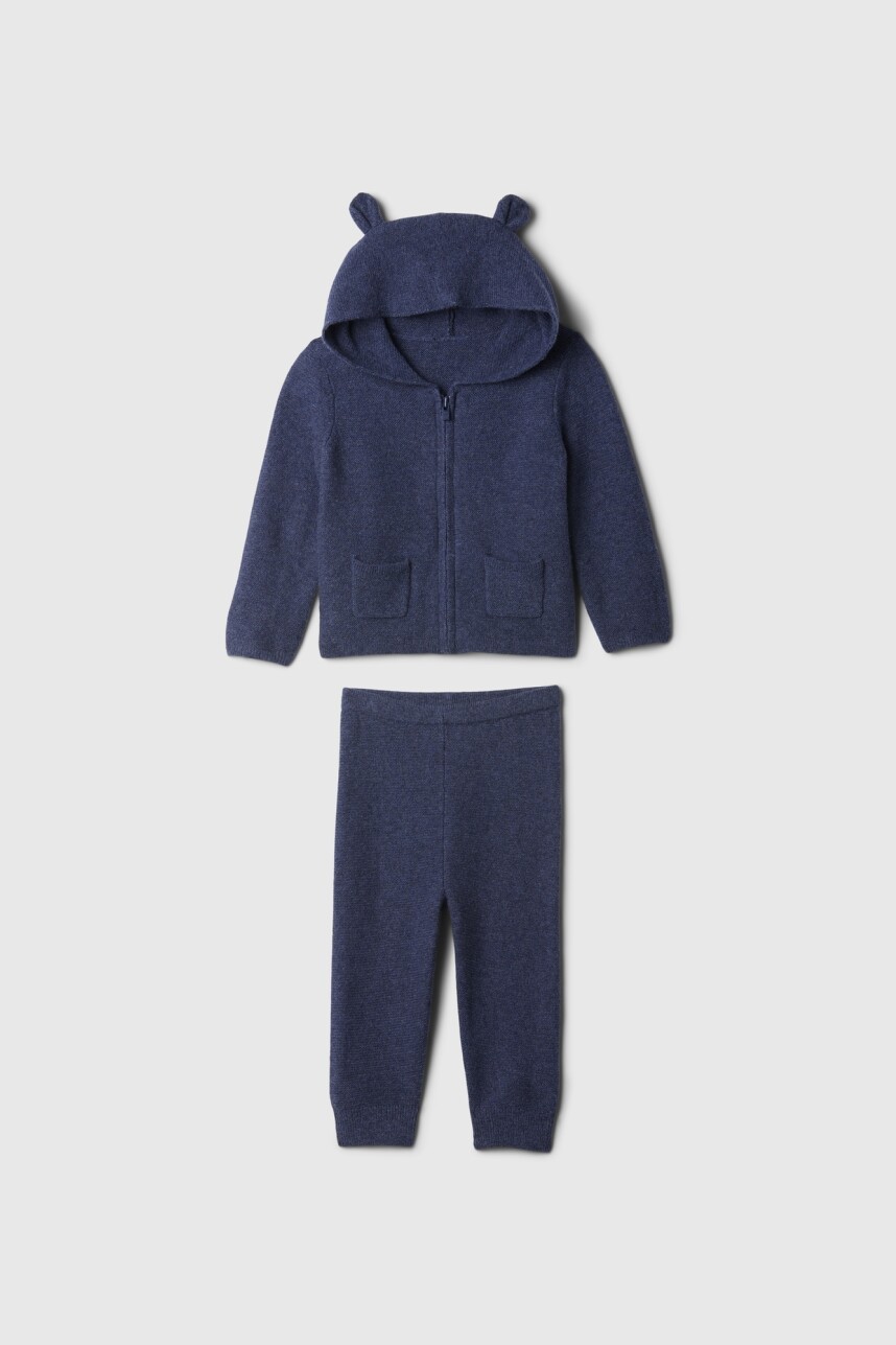 Set Cashsoft Canguro Y Pantalòn Bebé Navy Heather