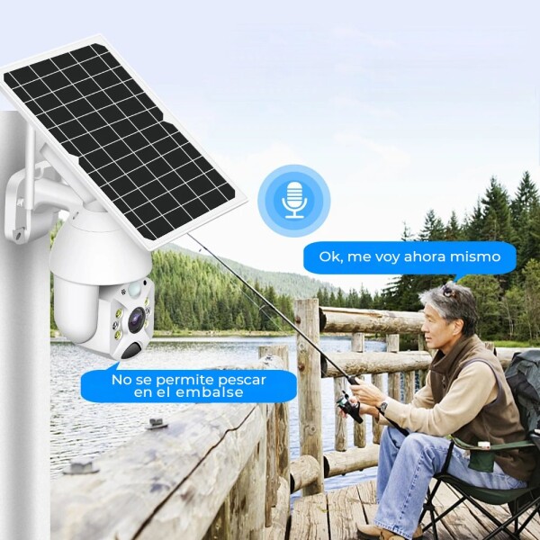 Camara Seguridad Domo GPower Exterior Solar Inalambrica 1080 Variante Color Blanco