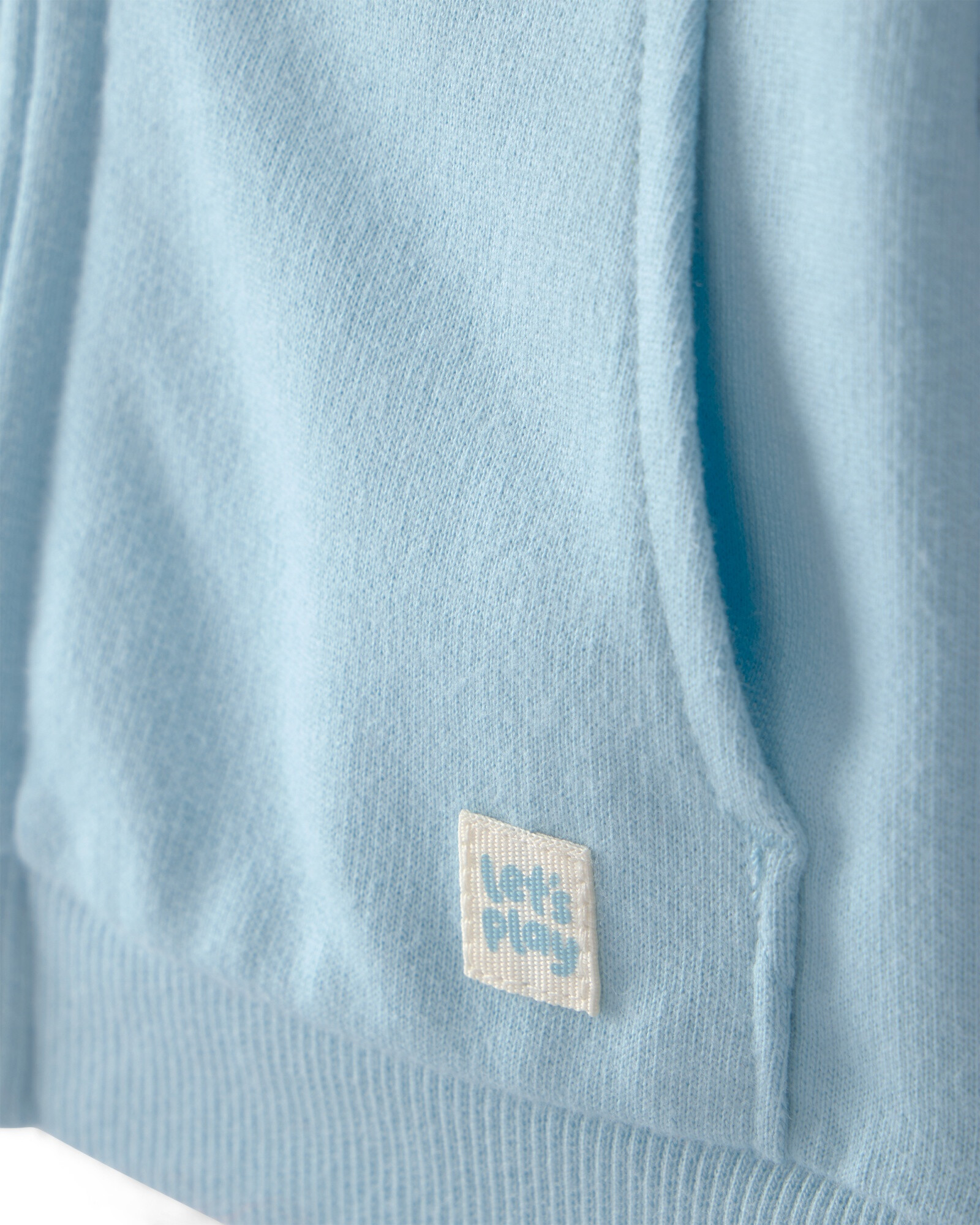 Campera de algodón, azul, con capucha Sin color