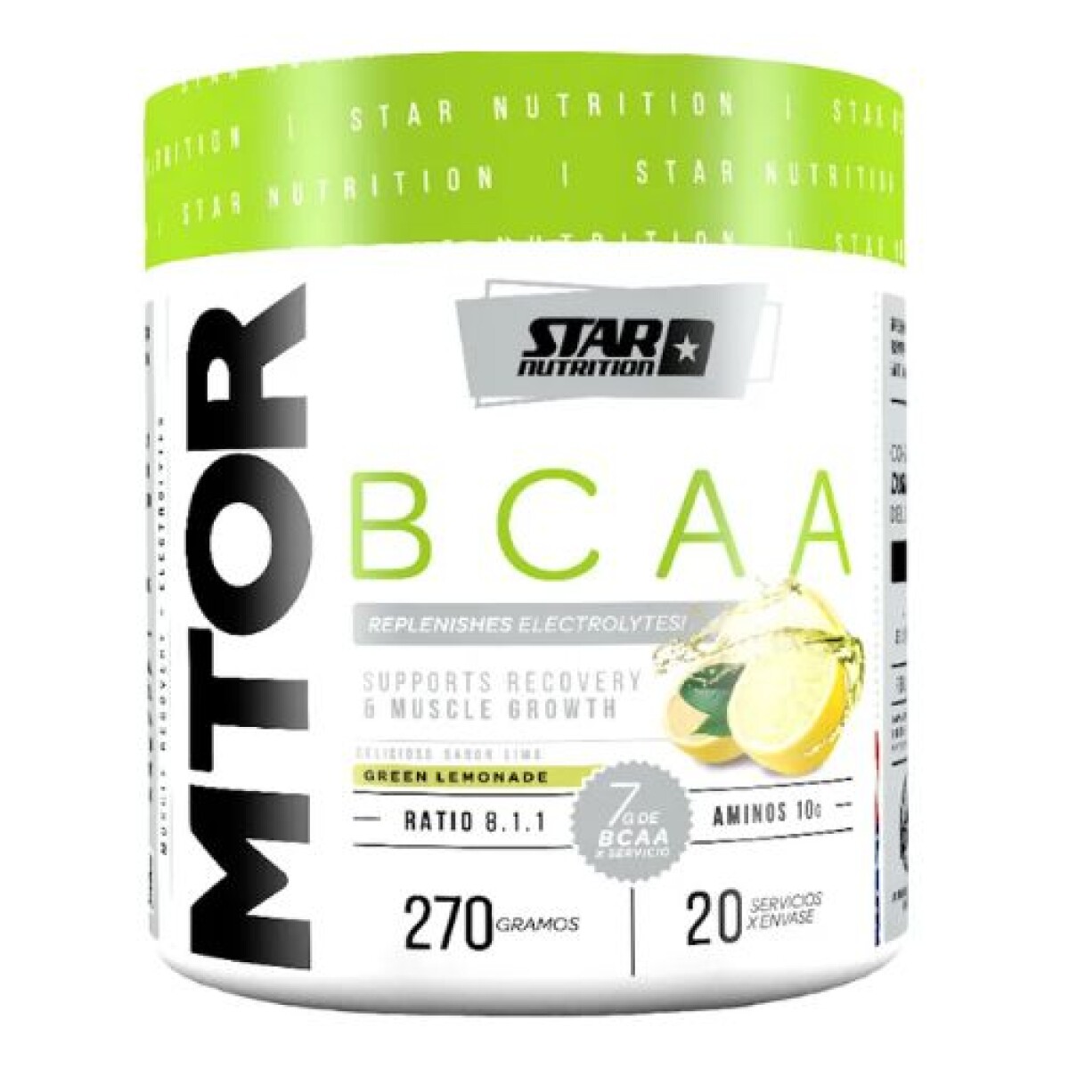 Mtor Bcaa Star Nutrition 270g Sabor Green Lemon 