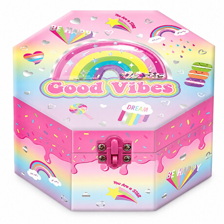 Caja de Música y Joyero con Bailarina y Espejo para Niñas Arcoíris