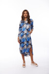 VESTIDO IRINA ESTAMPADO NEGRO Y AZUL