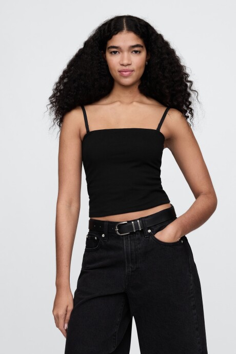 Musculosa Algodón Breteles Finos Mujer Black