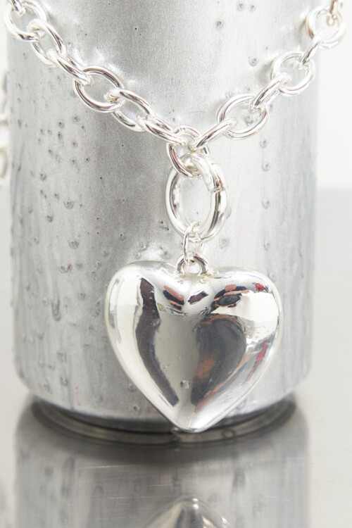 Collar cadena dije cora plateado