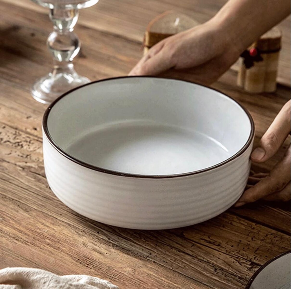 Bowl Cerámica Blanco Mate Ø22cm x Alt 8cm 
