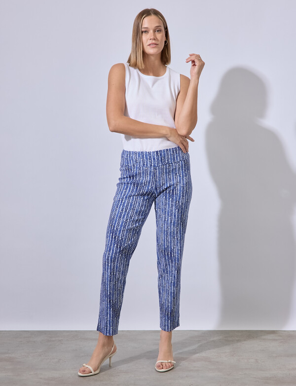 Pantalon Printed AZUL/BLANCO