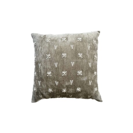 ALMOHADÓN GRIS CHENILLE Y ALGODÓN ARES