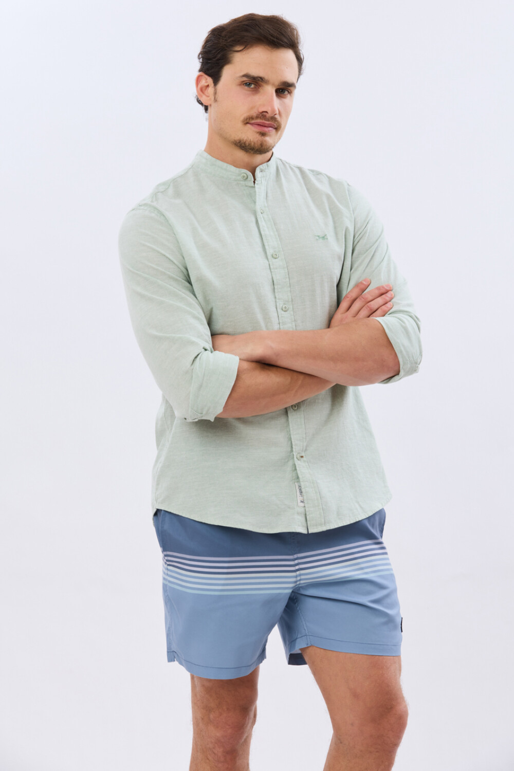 SHORT DE BAÑO RAYADO Azul