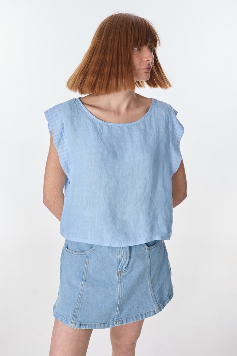 Blusa Aster Celeste