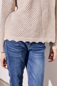 Sweater Texturado Lurex Beige Melange