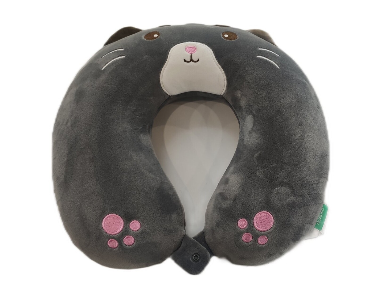 ALMOHADA CUELLO VISCOELÁSTICO FORMA U (GATO GRIS) 