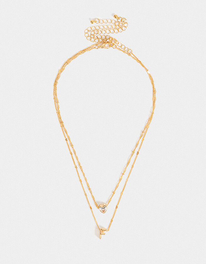 Collares Cortos Con cubic zirconia Collar Corto Cubic Inicial "f" - Dorado