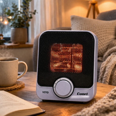 Caloventilador Cerámico 2Niveles 1500W Termostato Cuori Vito Gris