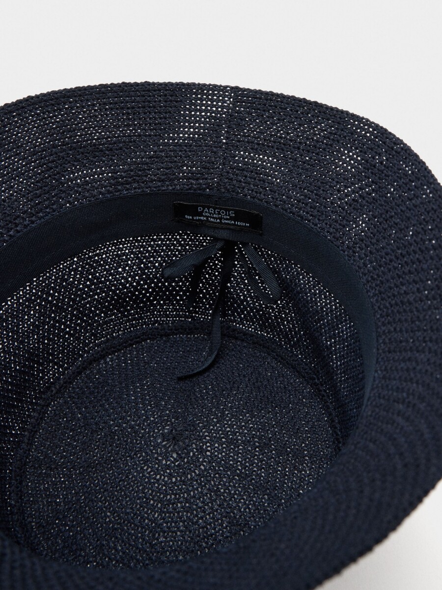 Sombrero Bucket De Punto azul-marino
