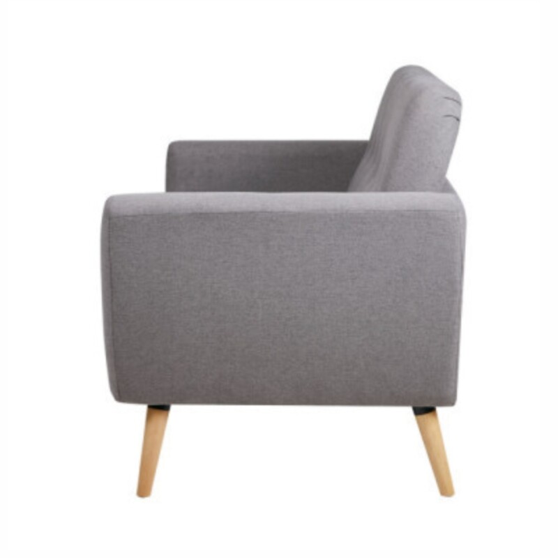 Sofá 810N1 2 Cuerpos Tapizado en Tela Gris