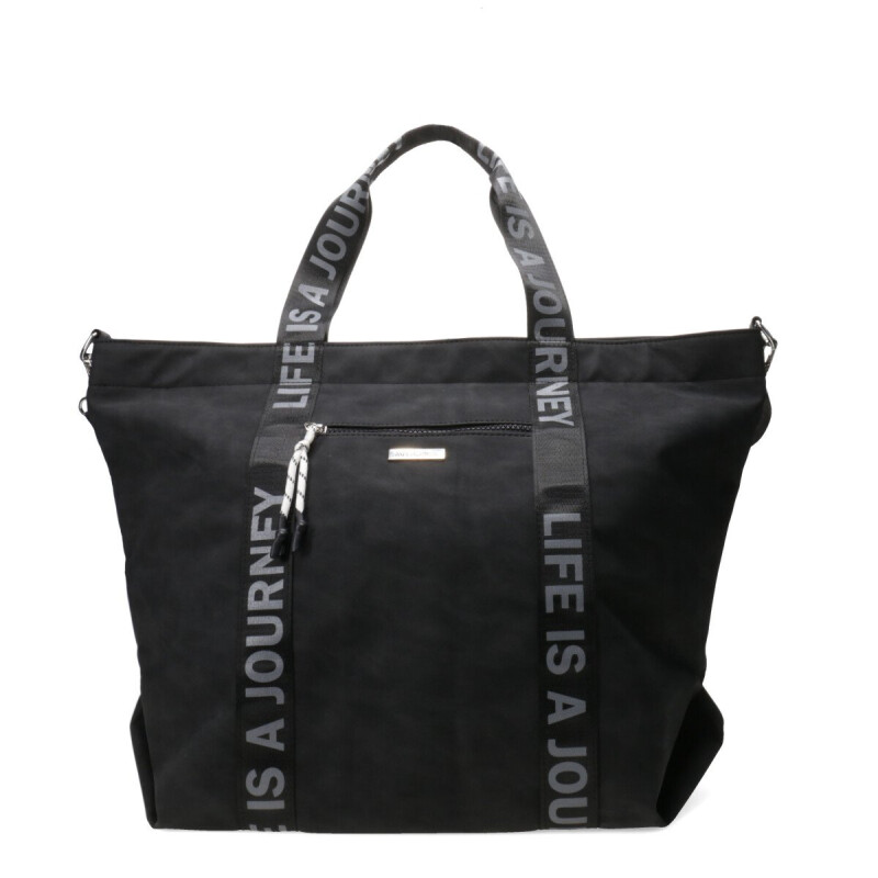 Bolso Miss Carol Ravi Con Asa Estampada Negro