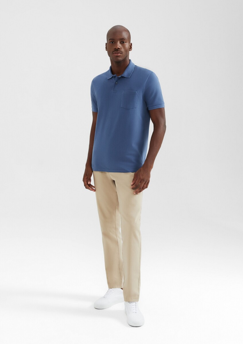CAMISA POLO MM MASC - AZUL MEDIO 