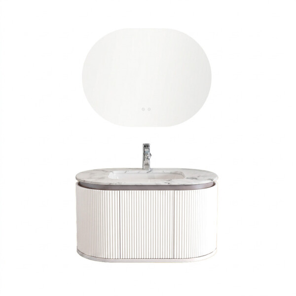 MUEBLE DE BAÑO PVC BLANCO CON ESPEJO LUZ LED MODELO LT6001-80 / MUEBLE + ESPEJO LED - 80 cm Mueble De Baño Pvc Blanco Con Espejo Luz Led Modelo Lt6001-80 / Mueble + Espejo Led - 80 Cm