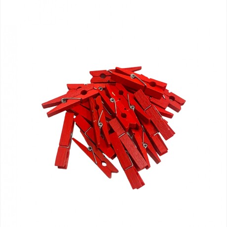 Palillos de Madera en Color x 20 Rojo