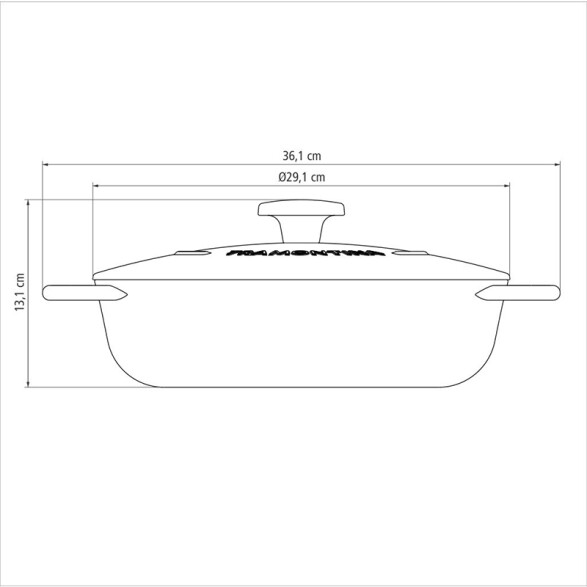 Olla arrocera con tapa Ø 28cm. - 4.1 lt. "TRENTO" TR6090