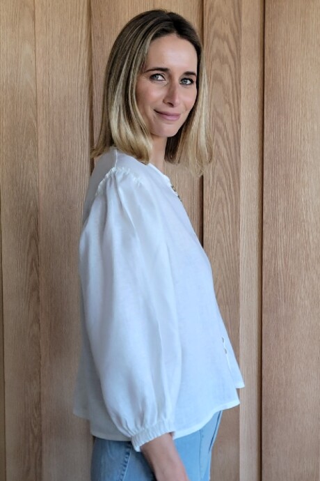 Camisa Melón Puro Lino Blanco
