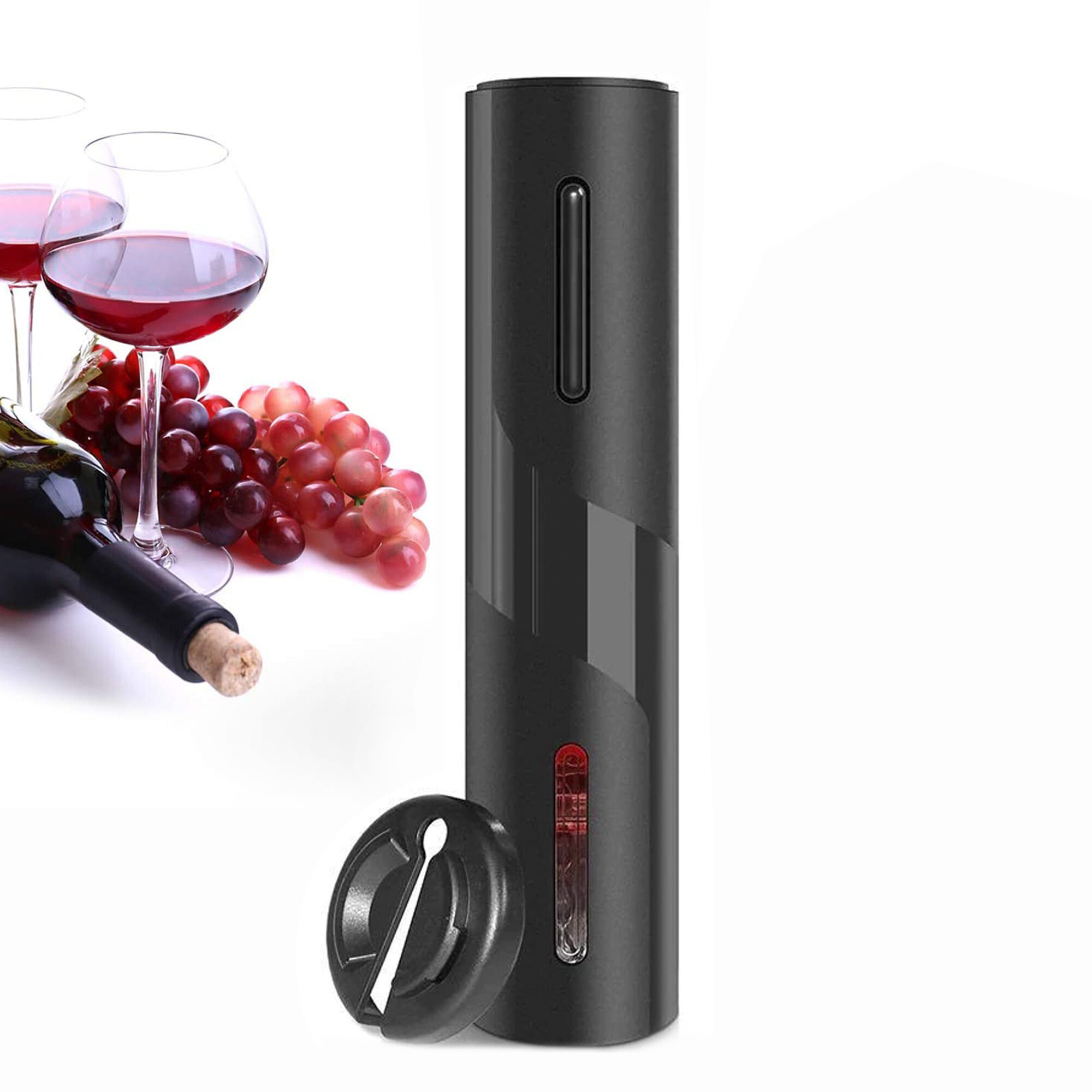 COKUNST - Sacacorchos eléctrico para vino, a baterías, con cortador papel  de papel aluminio, botón de un solo clic, automático, reutilizable, para