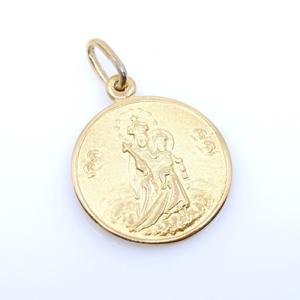 Medalla oro 18k escapulario 20mm Medalla oro 18k escapulario 20mm