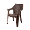Silla De Plastico Con Posabrazos Apilable Marron