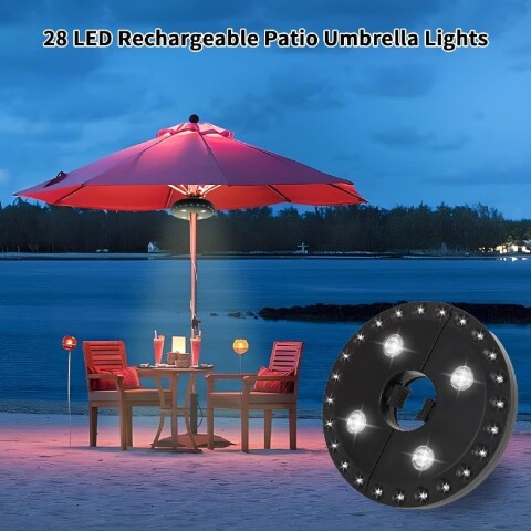 Luz LED ajustable para sombrillas para patio USB Luz LED ajustable para sombrillas para patio USB