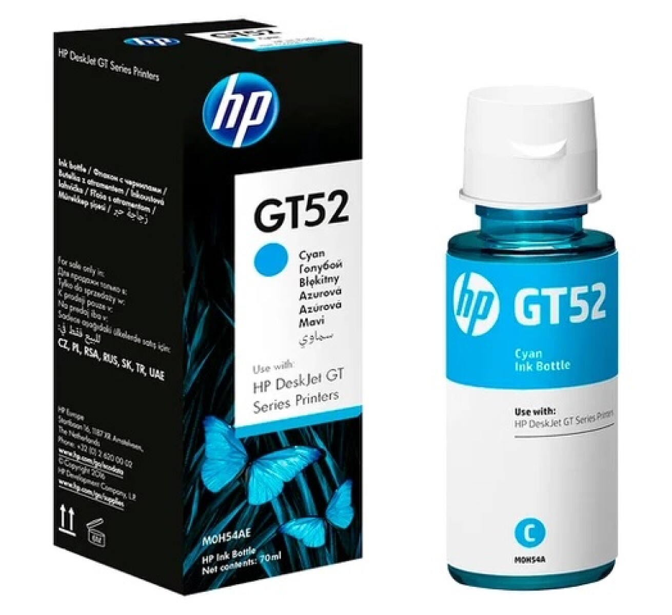 Botella Tinta HP GT52 Cyan 