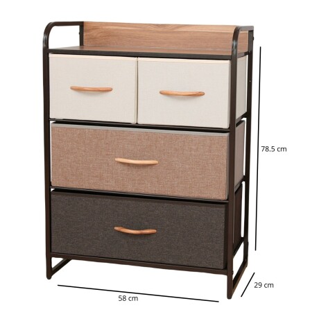 Mueble organizador 4 cajones en tela Selecta Mueble organizador 4 cajones en tela Selecta