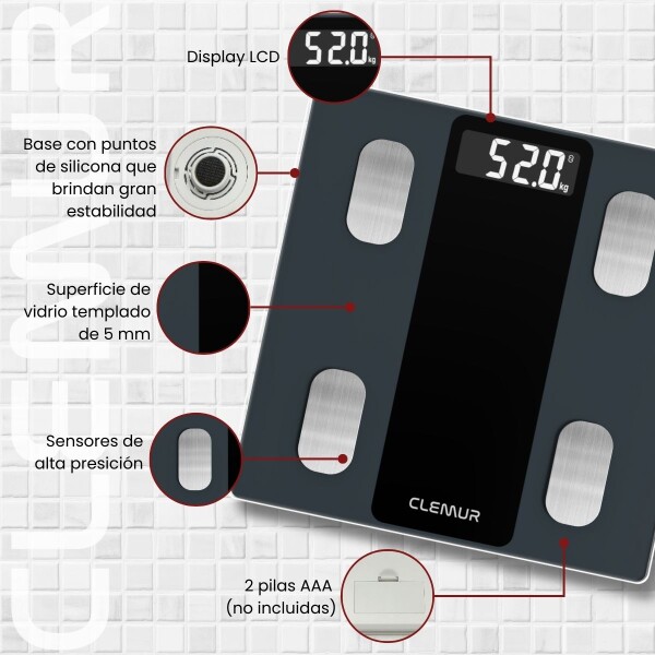 Balanza Inteligente De Baño Digital Pesa Smart App Bluetooth Imback Color Gris Oscuro Balanza Inteligente De Baño Digital Pesa Smart App Bluetooth Imback Color Gris Oscuro