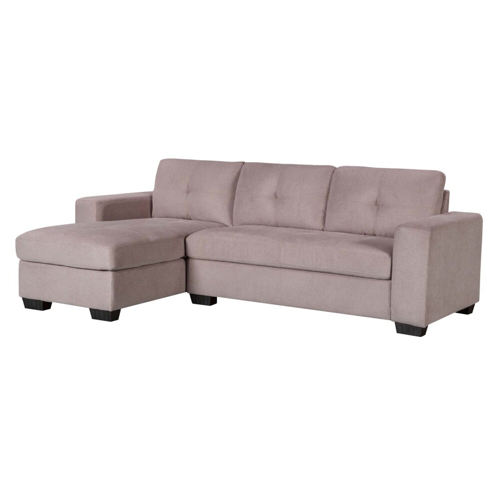 SOFÁ C/CHAISE MÁS DE 4 CUERPOS TELA MARRON DETROIT TAUPE