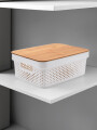 ORGANIZADOR CON TAPA DE BAMBU BLANCO