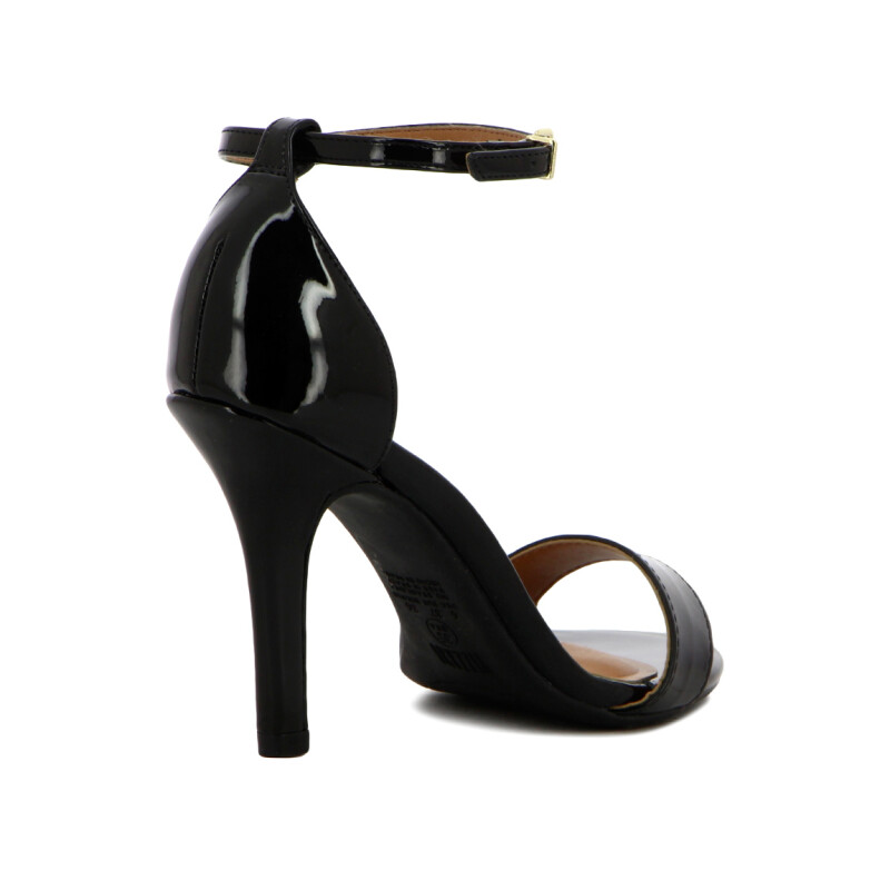 Sandalia Formal Mujer Vizzano Charol Taco Alto Con Pulsera Negro