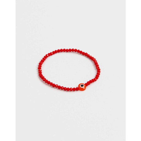 Pulsera Con Mostacillas Rojo Medio