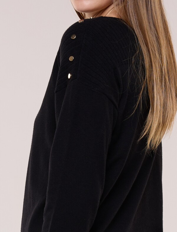 Buzo Tejido Con Tachas NEGRO