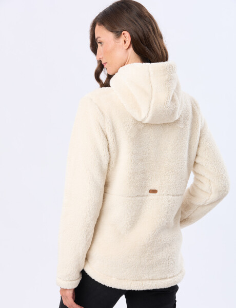 CAMPERA CON CAPUCHA SHERPA Natural