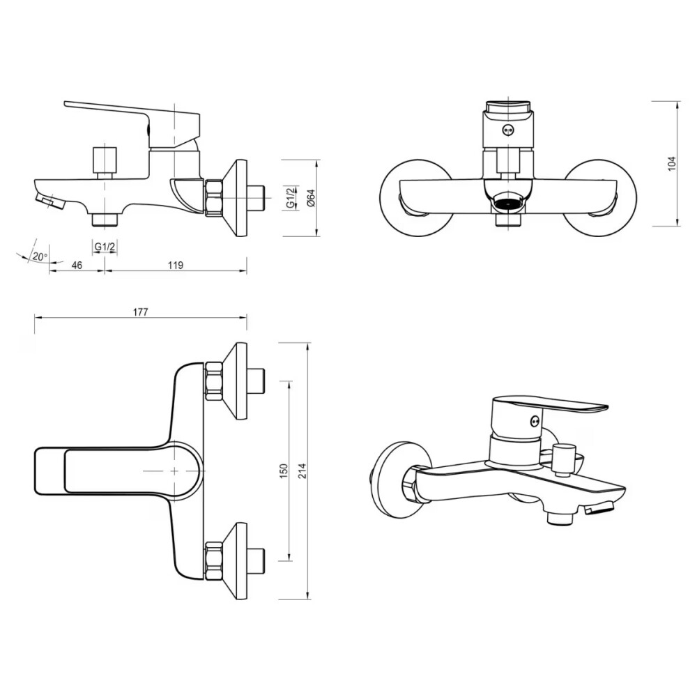 Grifería de ducha Monocomando Exterior con transferencia Blaster Negro Mate Grifería De Ducha Monocomando Exterior Con Transferencia Blaster Negro Mate