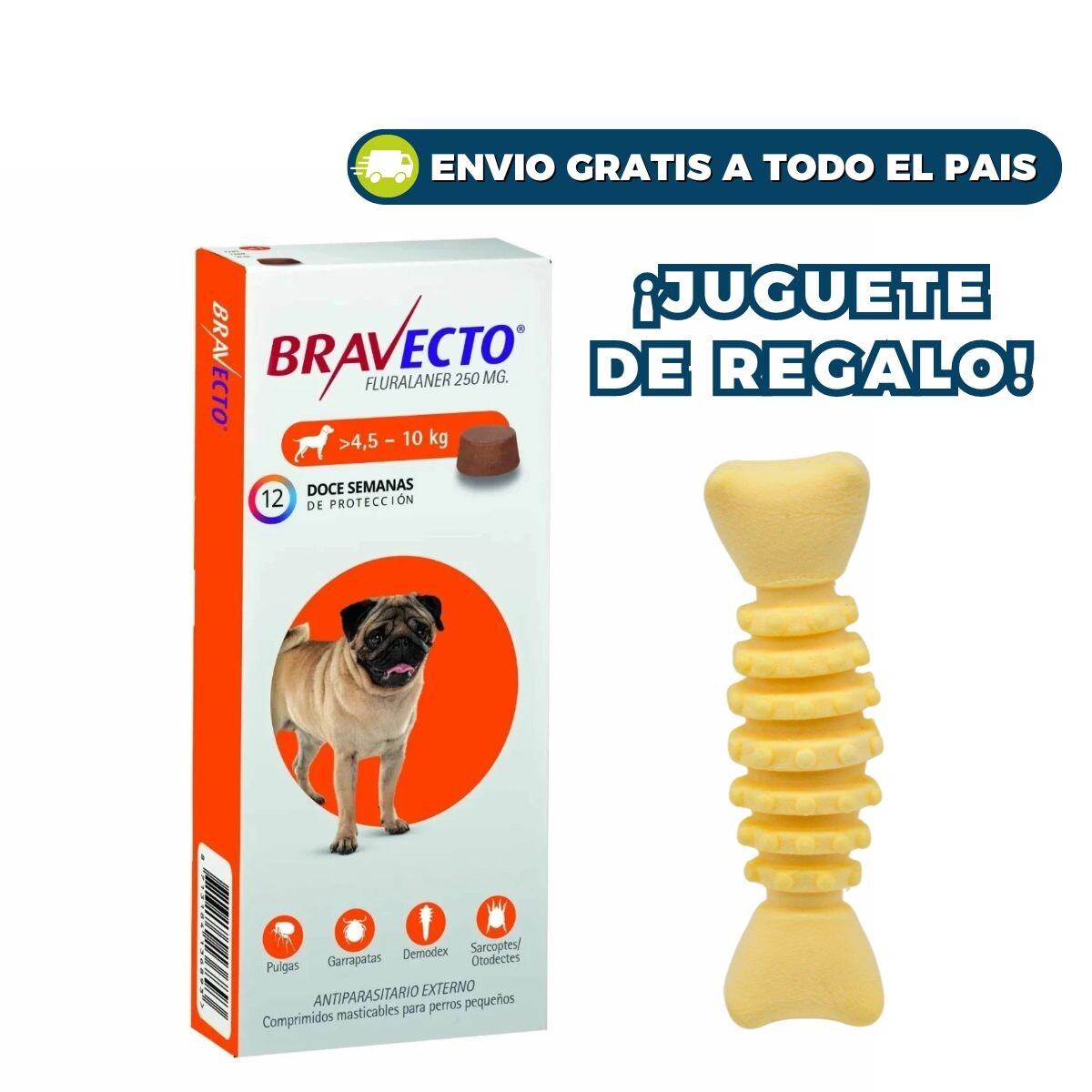 BRAVECTO ANTIPULGAS Y ANTIGARRAPATAS - 4.5 A 10 KG 