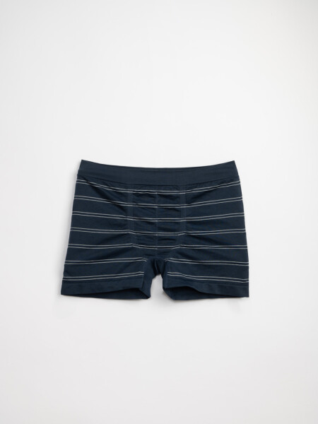 Boxer de microfibra a rayas Azul Marino