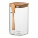 Recipiente Hermetico Vidrio Tapa Bamboo Cuchara 2000 Ml Sin Color
